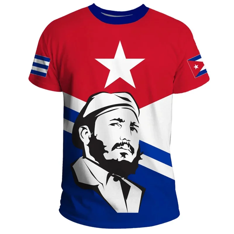 Fashion 3D Print Cuba Flag T Shirt Men Cuban National Emblem T-shirts Streetwear Short Sleeve Oversized Tees Summer Top Clothing