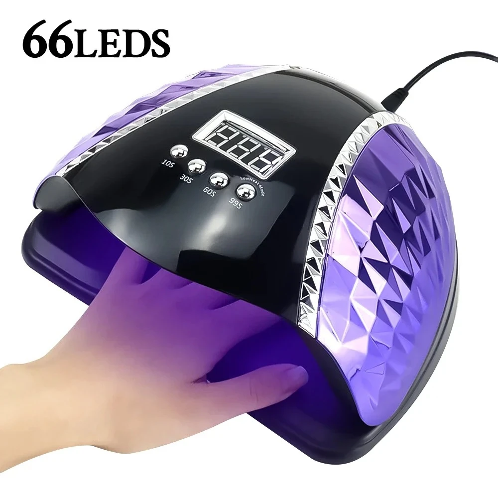 

Профессиональная лампа для сушки ногтей 280 Вт с 66 светодиодами, 4 режима таймера для быстрой полимеризации гель-лака, оборудование для маникюрных салонов
