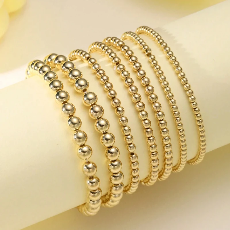 Fashion Simple Bead Bracelet Set For Women Vintage Minimalist Elegant Exquisite Round Bracelets Vacation Date Daily Wear Jewelry