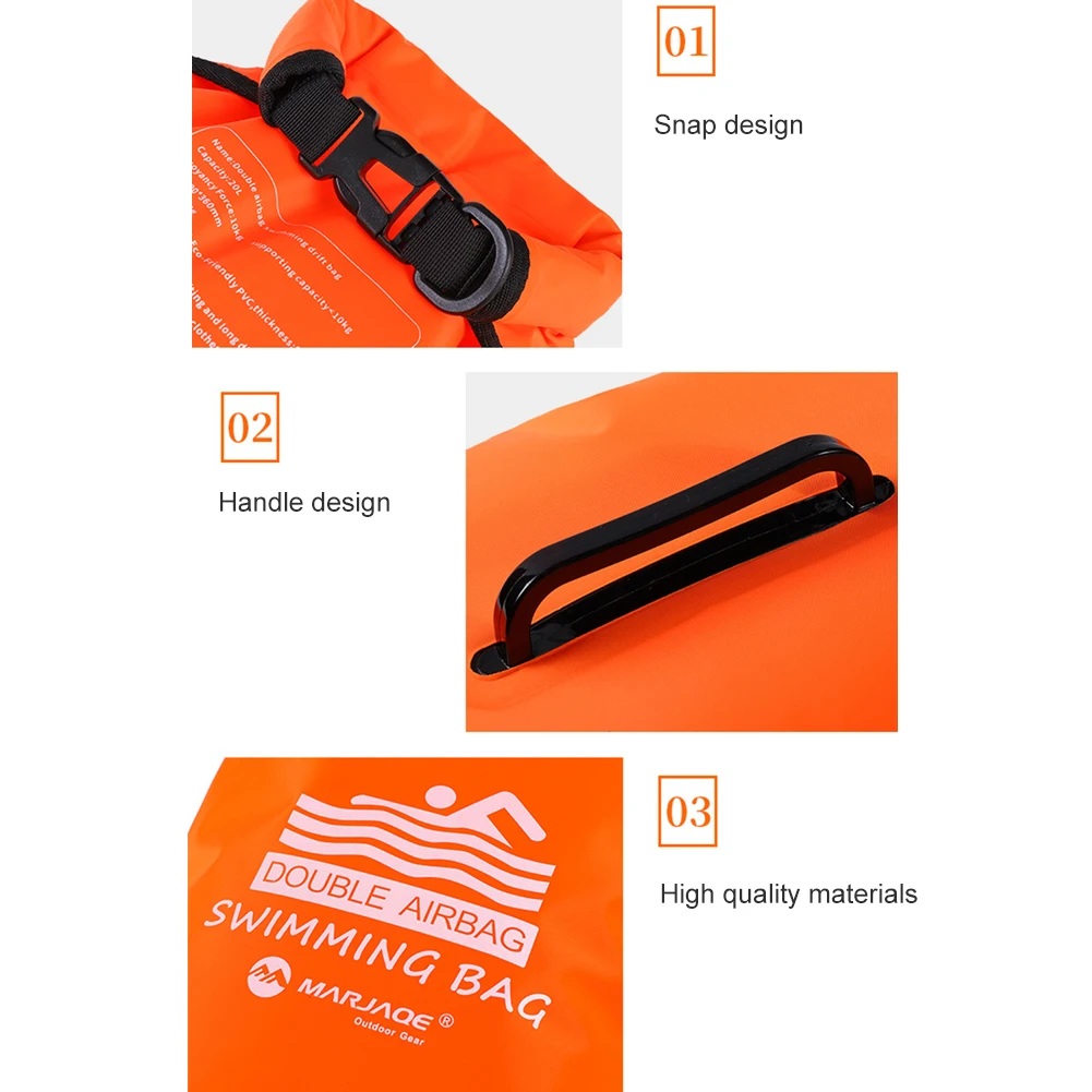 Tas ransel kering tahan Air untuk Kayaking, tas punggung olahraga Air berenang luar ruangan, tas kering mengambang, tas udara ganda