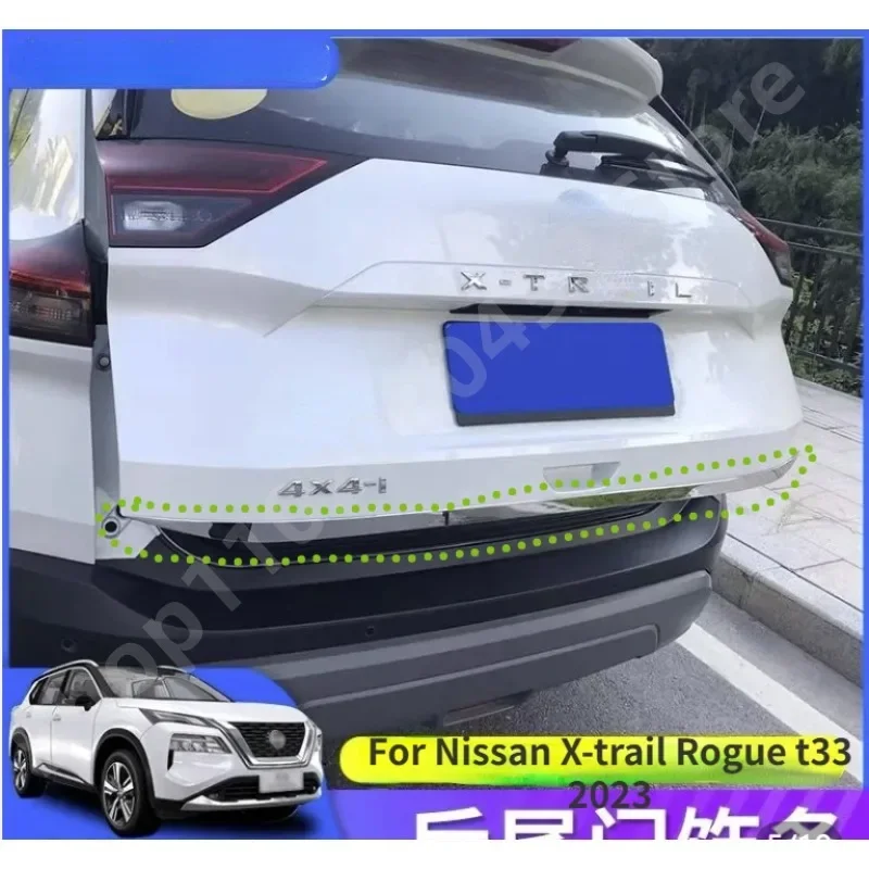 Fit For Nissan X-trail Rogue T33 2023 ailgate Rear Door Bottom Cover Molding Trim Stainless Steel back door trim car Accessories