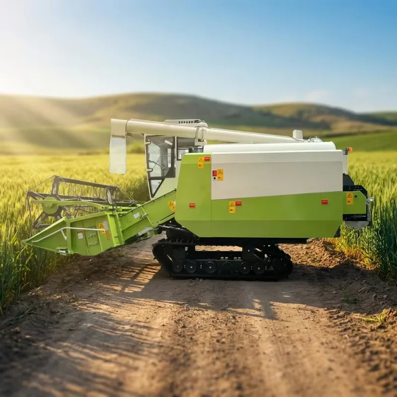Paddy Combine Harvester Balanced Weight Distribution Ensures Stable Driving On Sloped Terraced Paddy Rice Fields