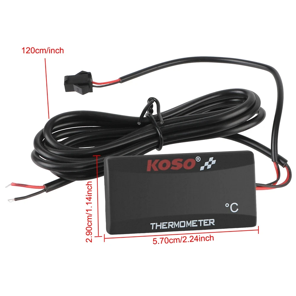 Motorcycle Thermometer  Water Tank Retrofit 0~120°C Monitor Red Blue Indicator Warning 12V Motorcycle Thermometer With Senso image 4