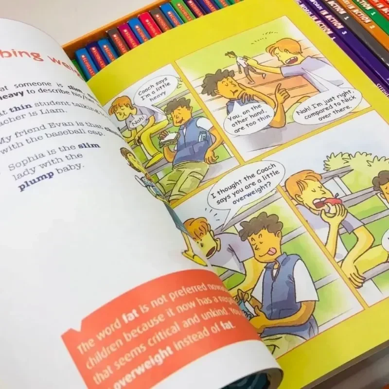 Libros de cuentos en inglés, libro de lectura para niños, Scholastic In Action Words/Idioms picture-in-picture, 42