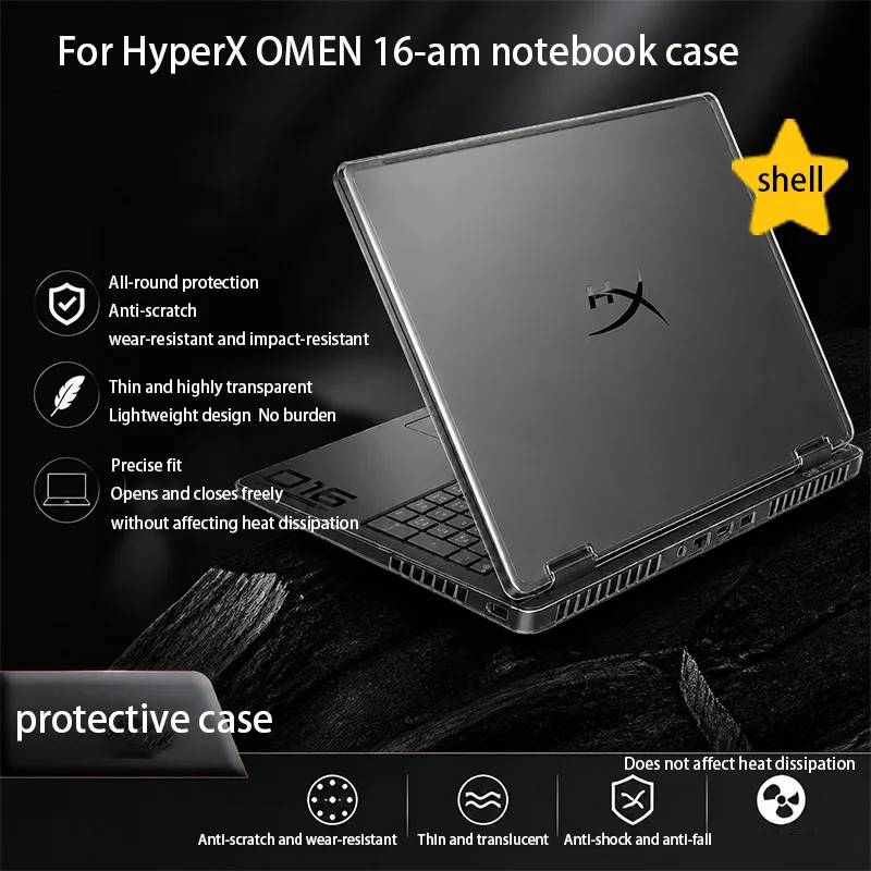 For 2026 HP HyperX OMEN 16 inch Gaming Laptop 16-am2715nr protective case OMEN 16-ap transparent shell all-inclusive anti-fall