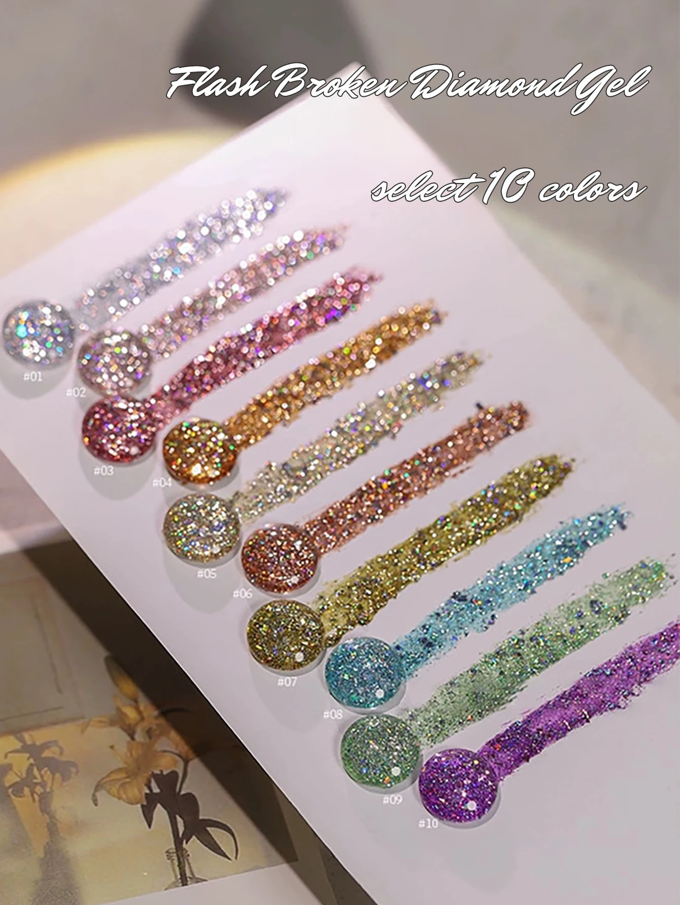 ZH Reflective GlitterGel Nail Polish Bright Sparkling Silver Color Semi-permanent Soak Off Nail Art UV Varnish Nail Supplies