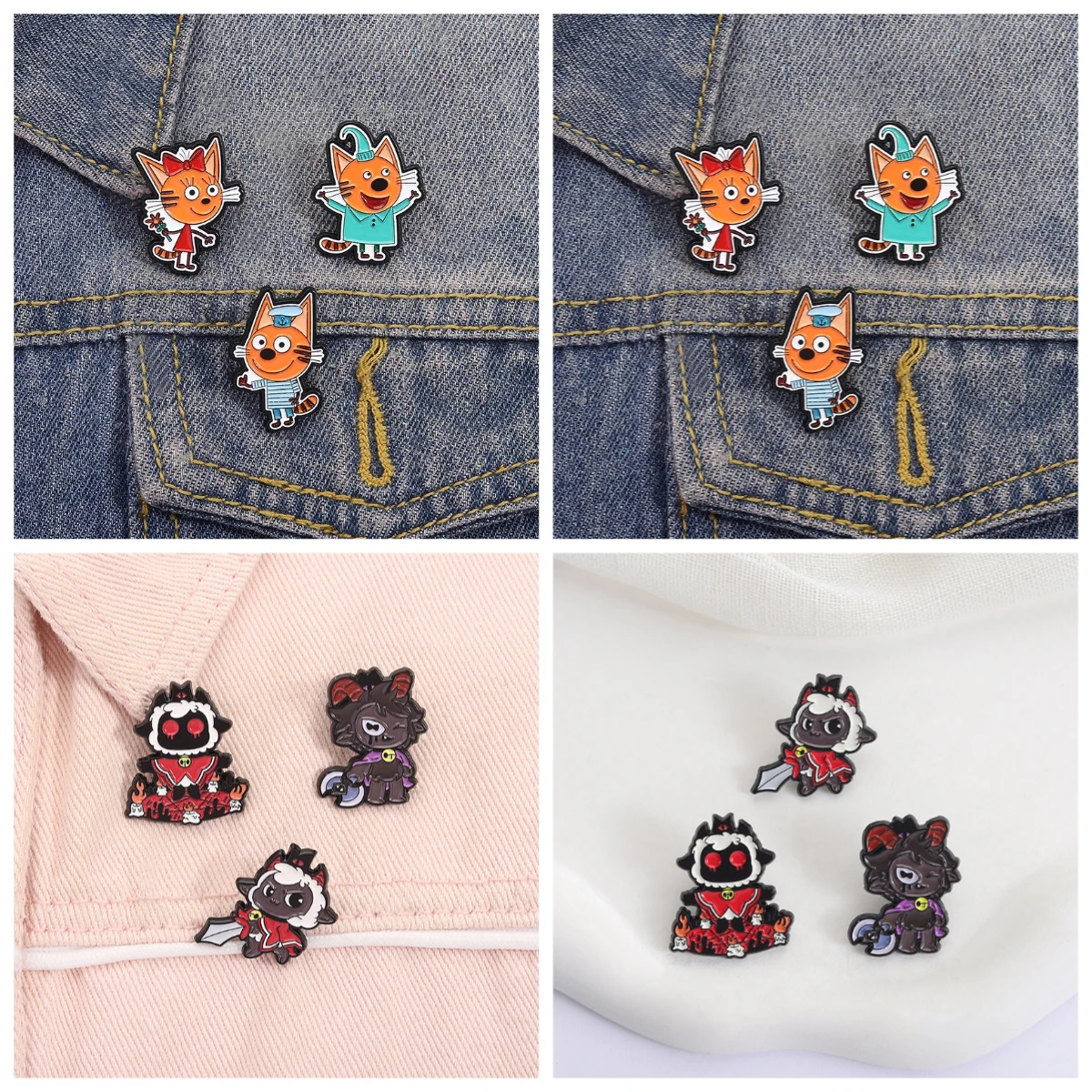 Pins for Backpacks Lapel Pin Cute Cartoon Cat Doctor Nurse Cute Brooch Pins Creativity Denim Clothing Accessories Badge Metal