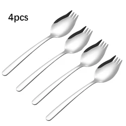 2/4pcs Salad fork, stainless steel lunch fork, long handle dessert fork, ice cream fork, suitable for restaurants, dessert shops