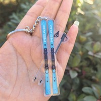 New Mini Snowflake Snowboard Acrylic Keychain Pendant Ski Games Sled Board Key Chain Keyring Sports and Snow Festival Gift