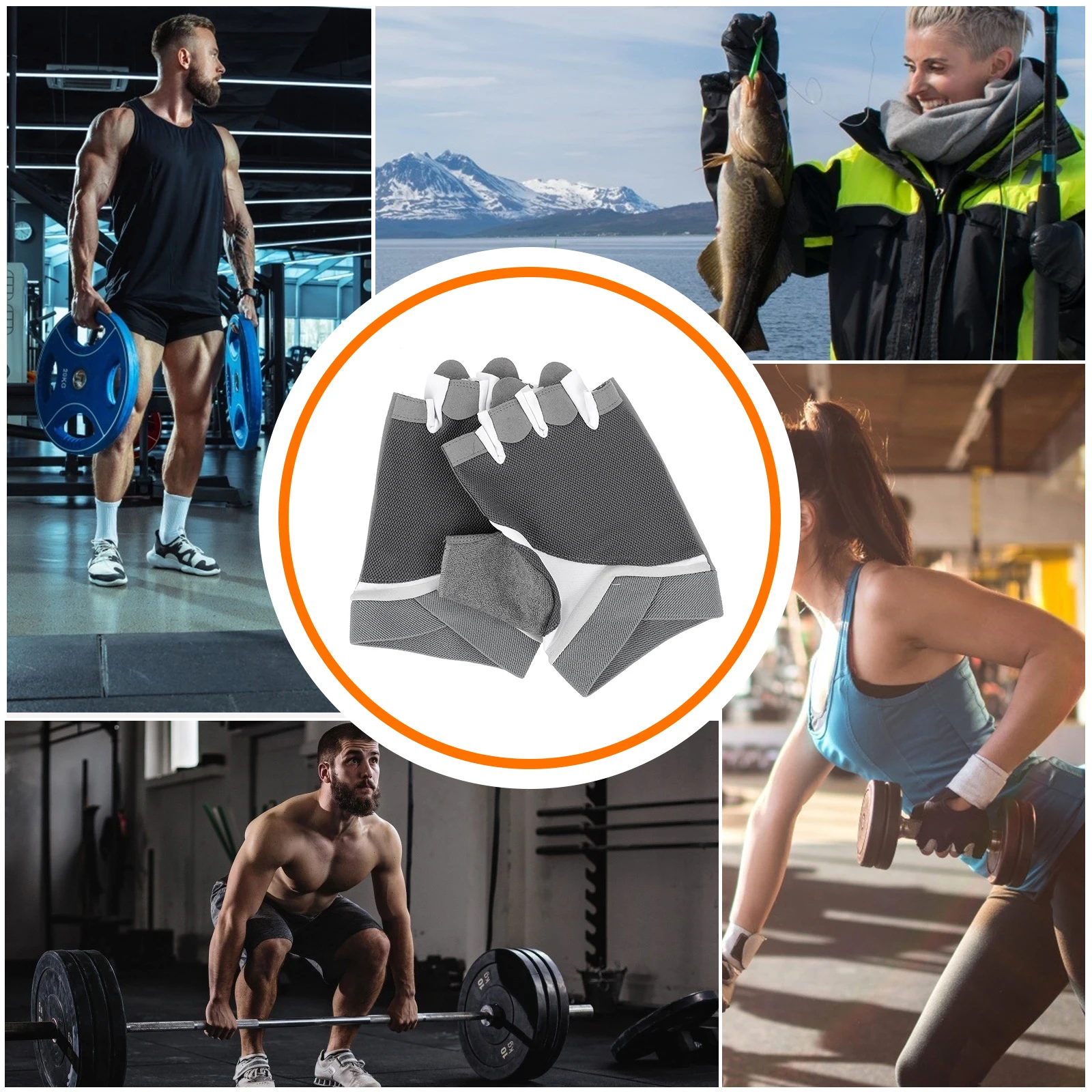 

1Pair Breathable Anti-Slip Half Finger Gloves High-Quality Cloth Fitness Gloves for Cycling Riding Outdoor Sports