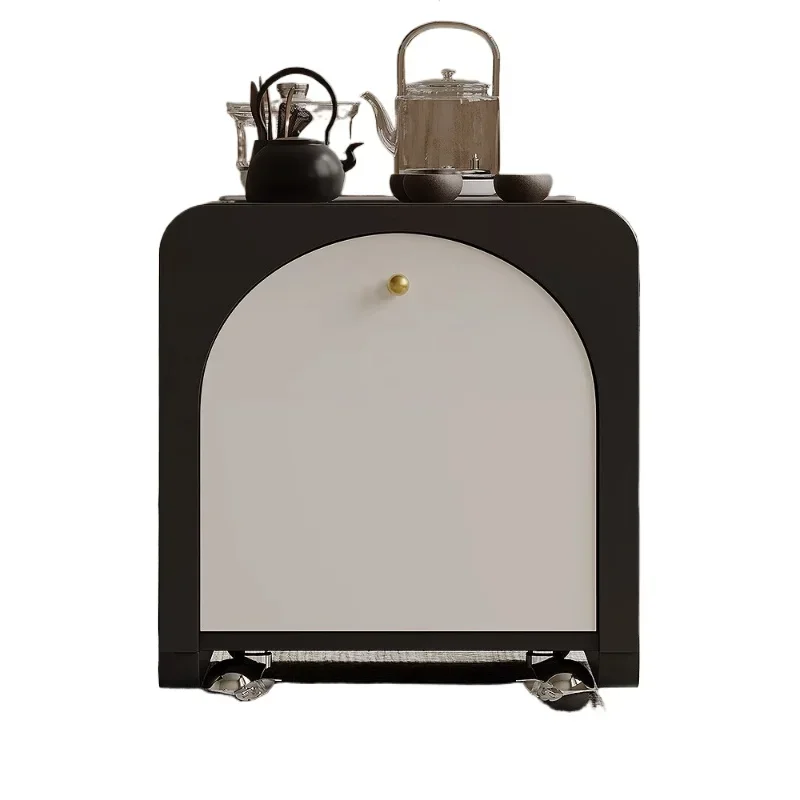 Small mobile tea table, small household tea cart, integrated kettle, new tea table on balcony