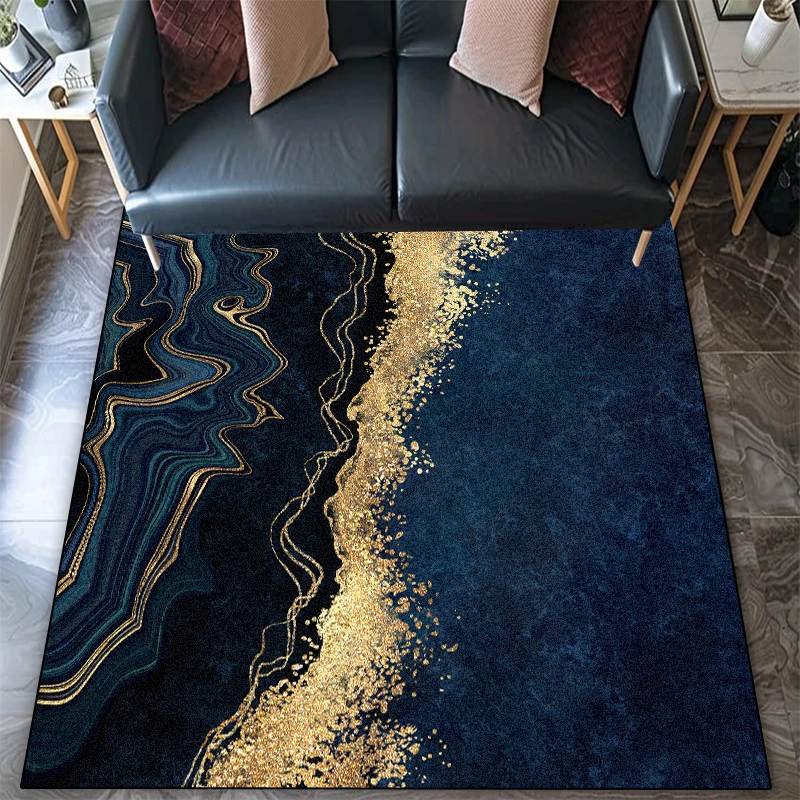 

Современный ковер с абстрактным мраморным принтом: большой нескользящий коврик для гостиной, спальни