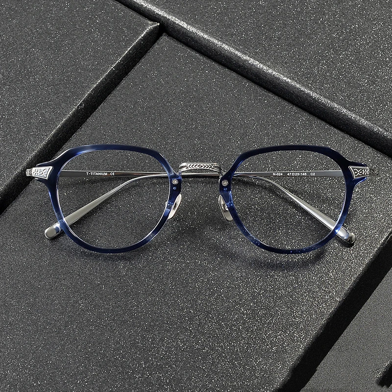 Luxury Brand Design Eyeglass Frame Women men Vintage Titanium Round EyeGlasses Frames Men Optical Myopia Prescription Glasses