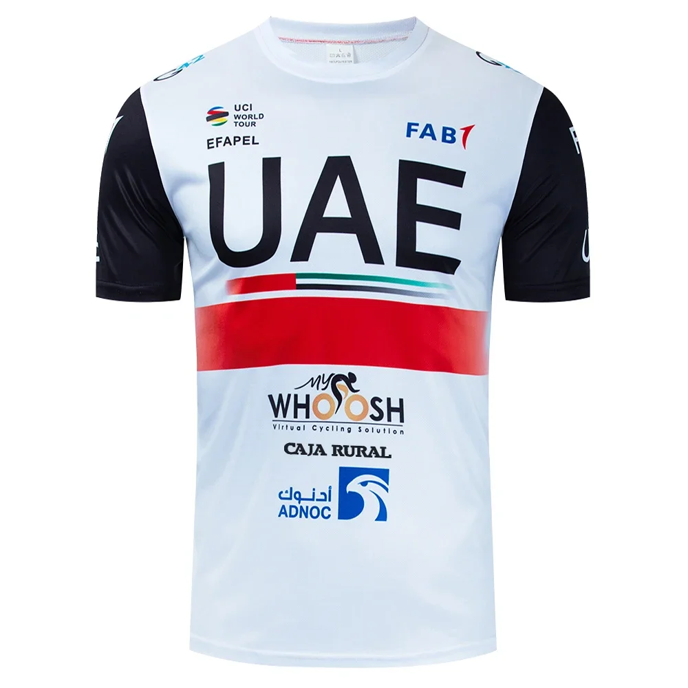 White Emirates Cycling Sweatshirt 2024 Men\'s Fashion Fast Drying Running 3DD Print T-shirt Cycling Maillot Sports Football T-shi