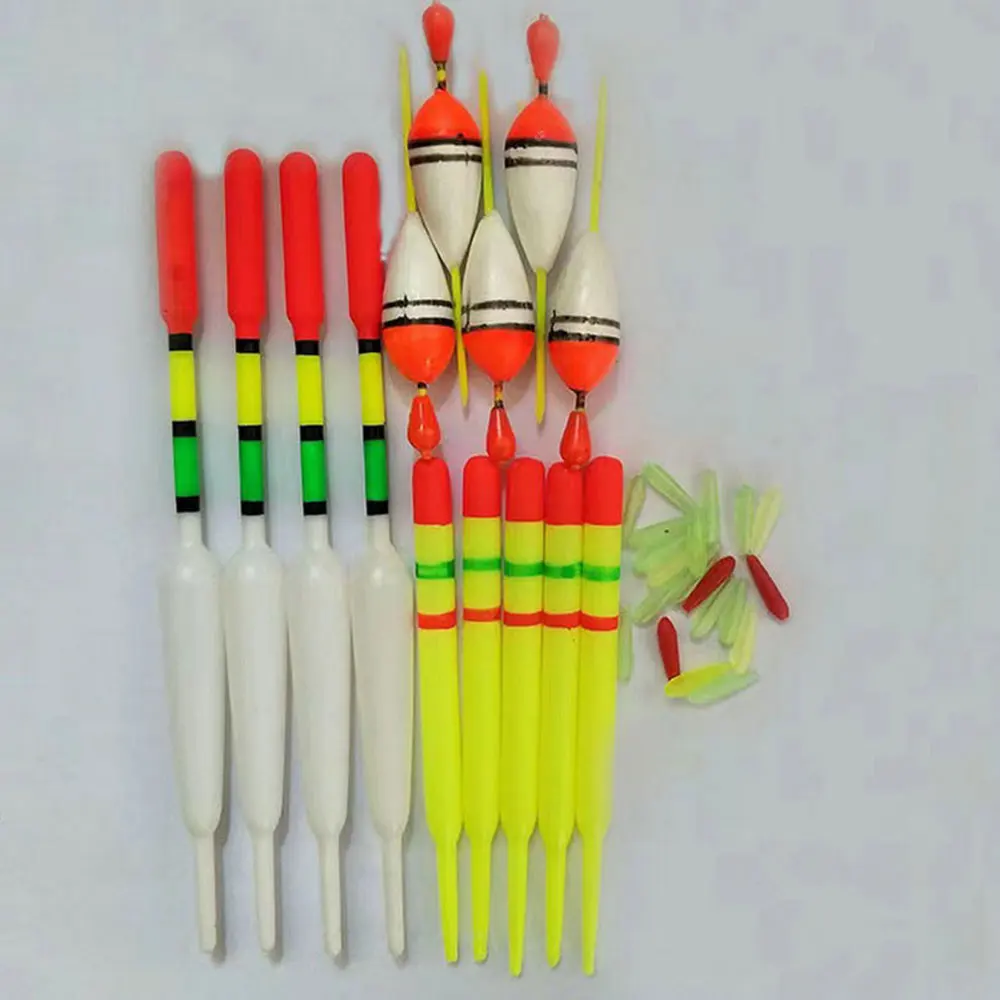 Fish Float Suit Fish Float 1 Set 15 Pieces Vertical Buoy Sea Fishing Various Attachment Rubbers Fishing Lures Gear Float