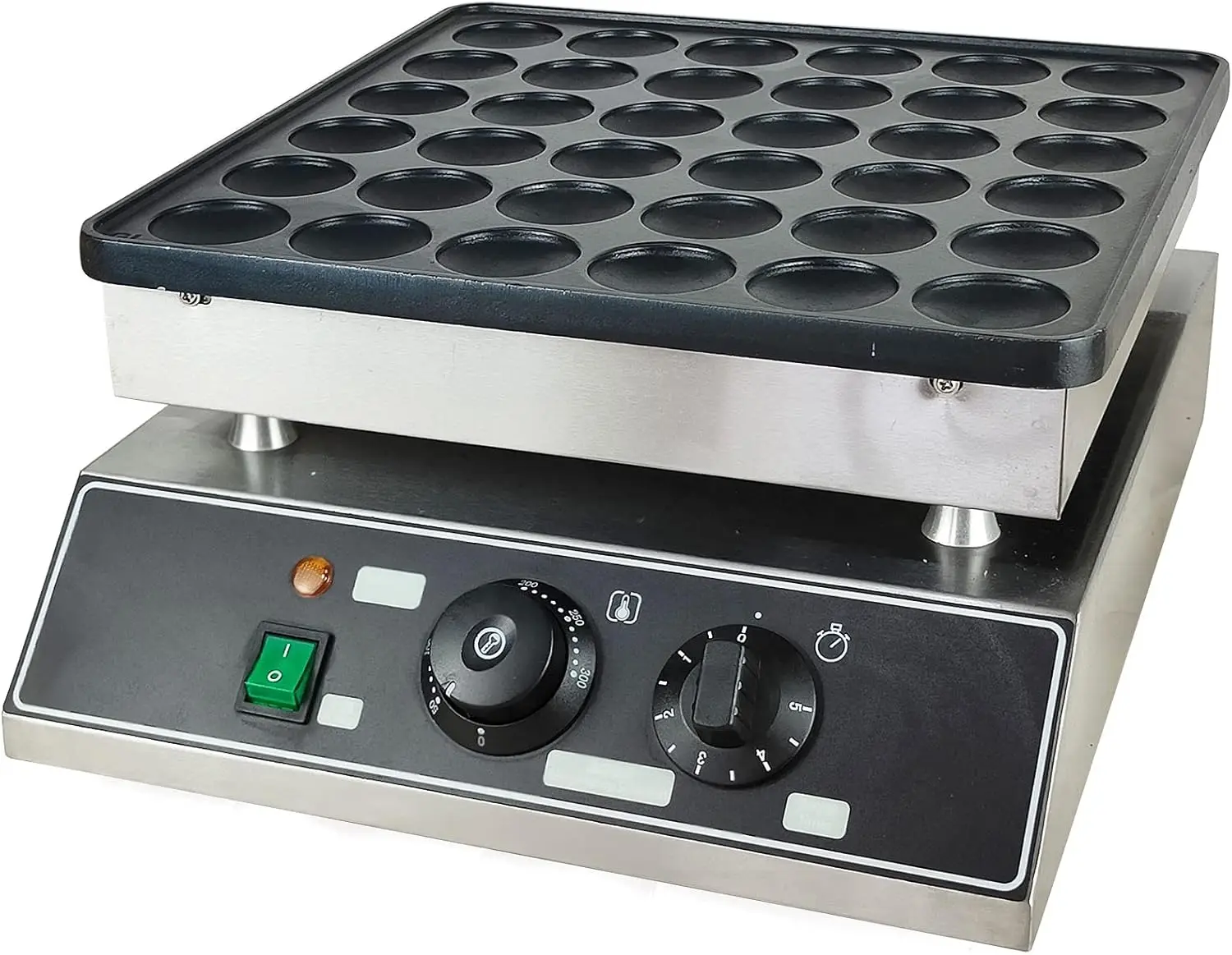 36 ثقوب الكهربائية الصغيرة الهولندية فطيرة صانع بيكر آلة غير لاصقة التجارية الجديدة Poffertjes فطيرة صغيرة بيكر الهراء الكهربائية م