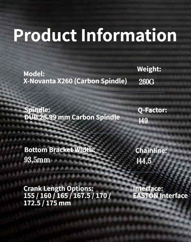 ELILEE XXE X310 Carbon Fiber Road MTB X-novanta Carbon Spindel Road Ultraleichte Fahrradkurbel – Detail 4