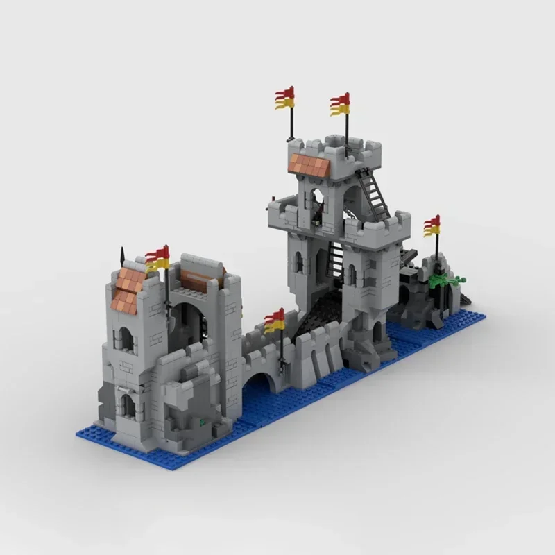 Castello medievale Modello Moc Mattoni da costruzione Castello leone Tecnologia a ponte lungo Blocchi modulari Regalo Giocattolo di Natale Set fai da te Assemblaggio