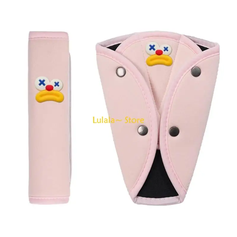 Y4QA Children's Safety Belt Cushion Set Comfortable Padding Shoulder & Belly Pad
