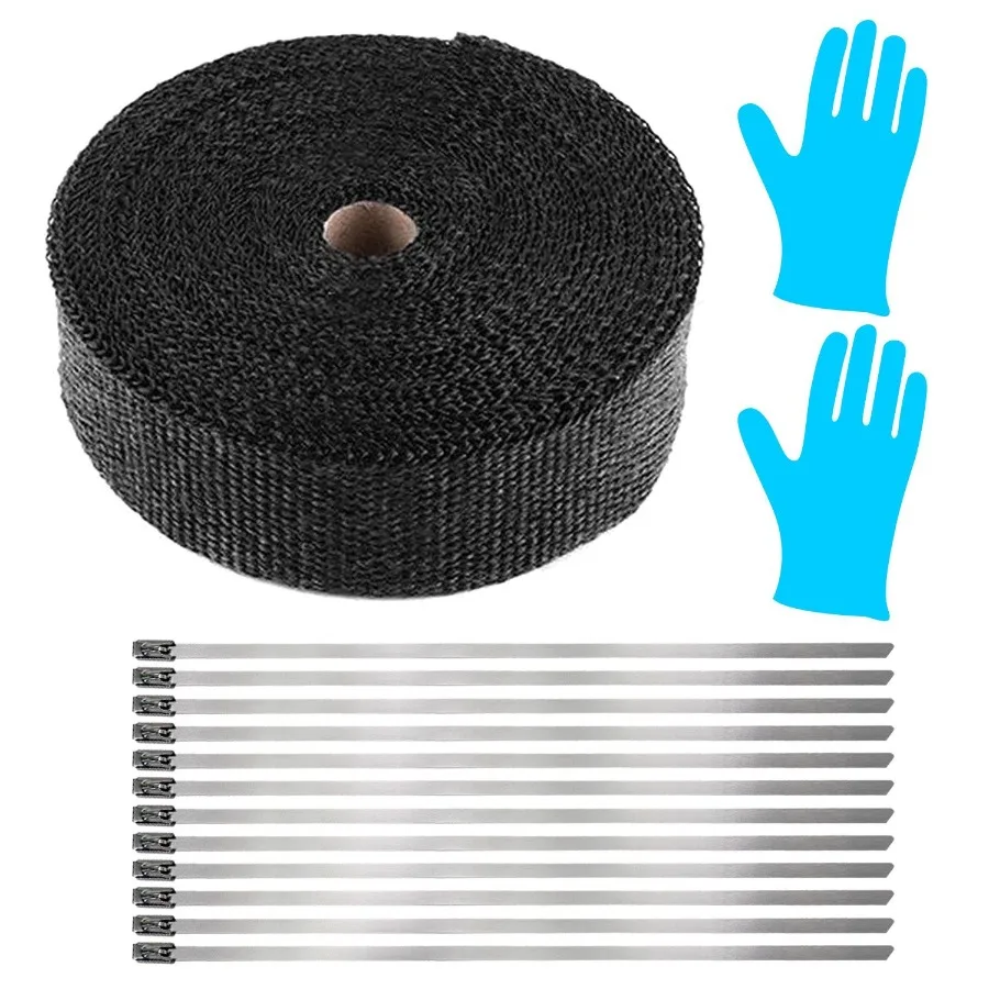 

2in 50FT Exhaust Heat Wrap Fiberglass Manifold er Pipe Heat Wrap with 12 Locking Ties