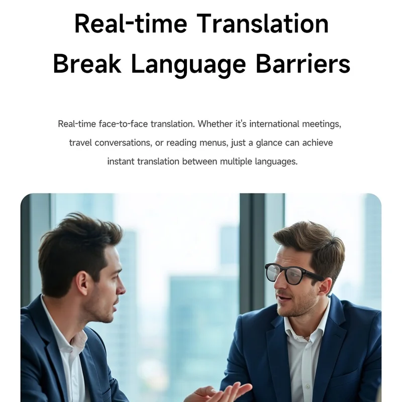 Occhiali per fotocamera intelligente 6K HD AI Chiamate Bluetooth multifunzionali Assistente vocale Lettore musicale Occhiali per fotocamera di traduzione