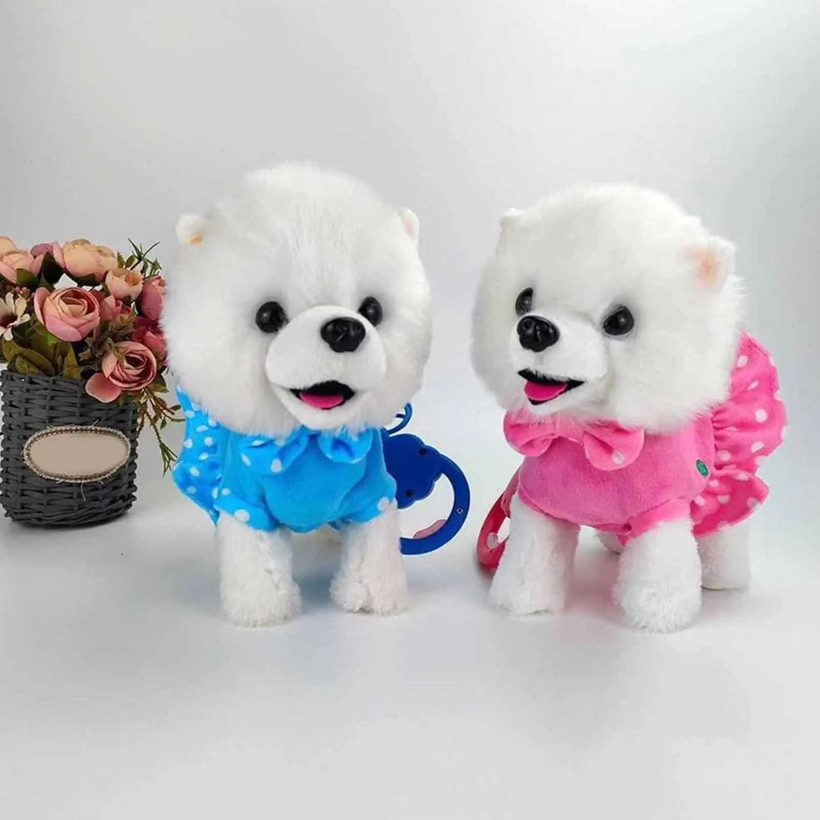 걷고 짖는 장난감 강아지 전자 인터랙티브 플러시 인형 전자 노래 장난감 어린이집 생일 휴일용