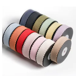 5Yards 10-40mm Picot Edge Grosgrain Ribbon Pom Pom Ribbon for Clothing Sewing DIY Hair Bows Hat Decor Craft Accessories Supply