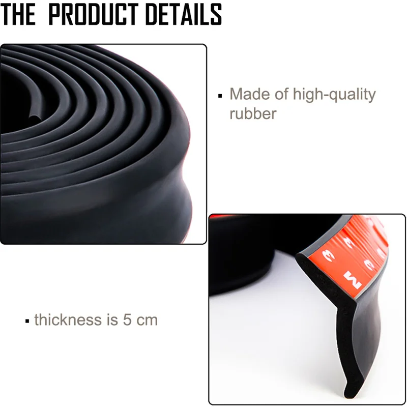 Auto Frontschürze Lip Gummi Universal Stoßstange Schutz Stoßstange Lip Streifen Auto Seite Rock Spoiler Lip Splitter Körper Rock Schutz – Detail 5
