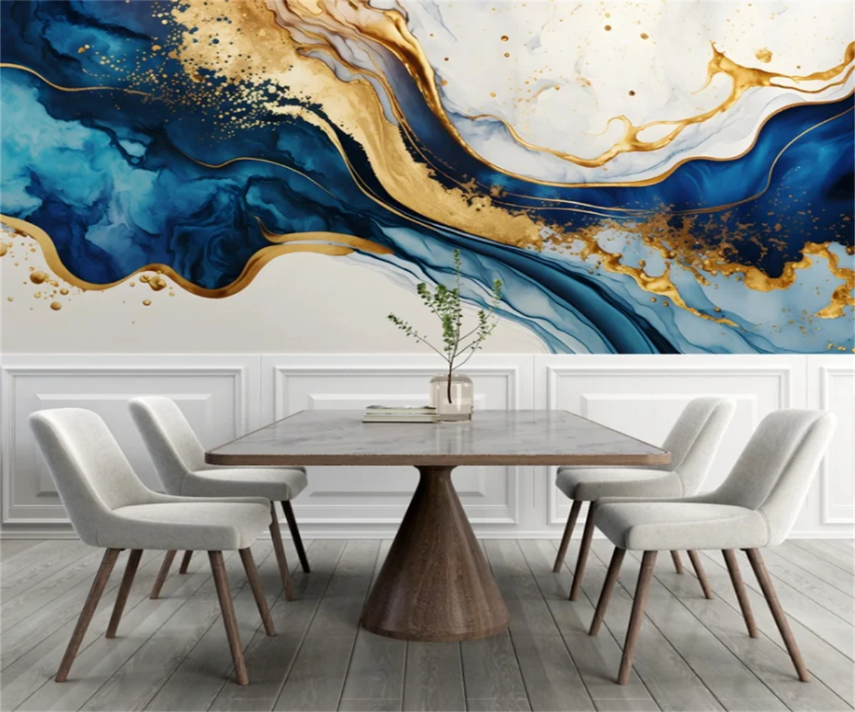 beibehang Customized bedroom living room decoration painting, environmentally friendly abstract blue background wallpaper