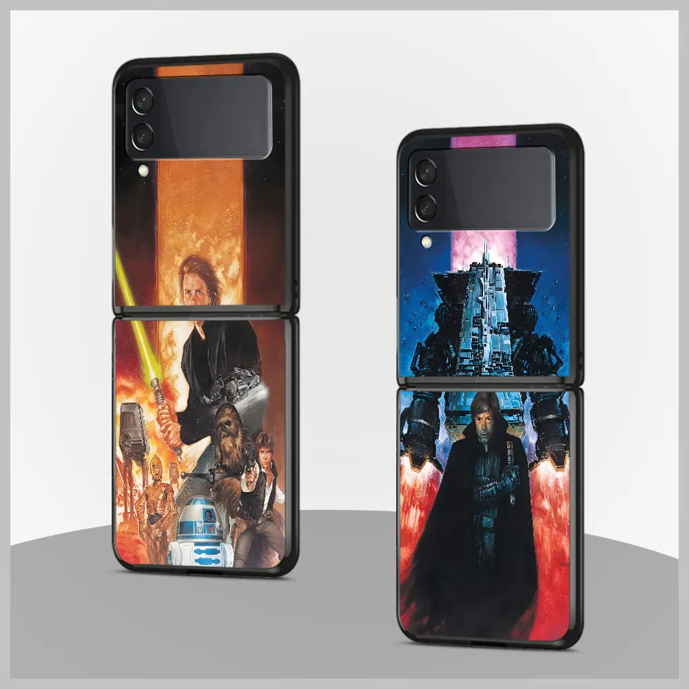 Anakin Darth Vader Luke Skywalker Case for Samsung Galaxy Z Flip 4 3 5G Black Hard PC Cover Flip4 Flip3 Phone Capa Zflip4 Zflip3