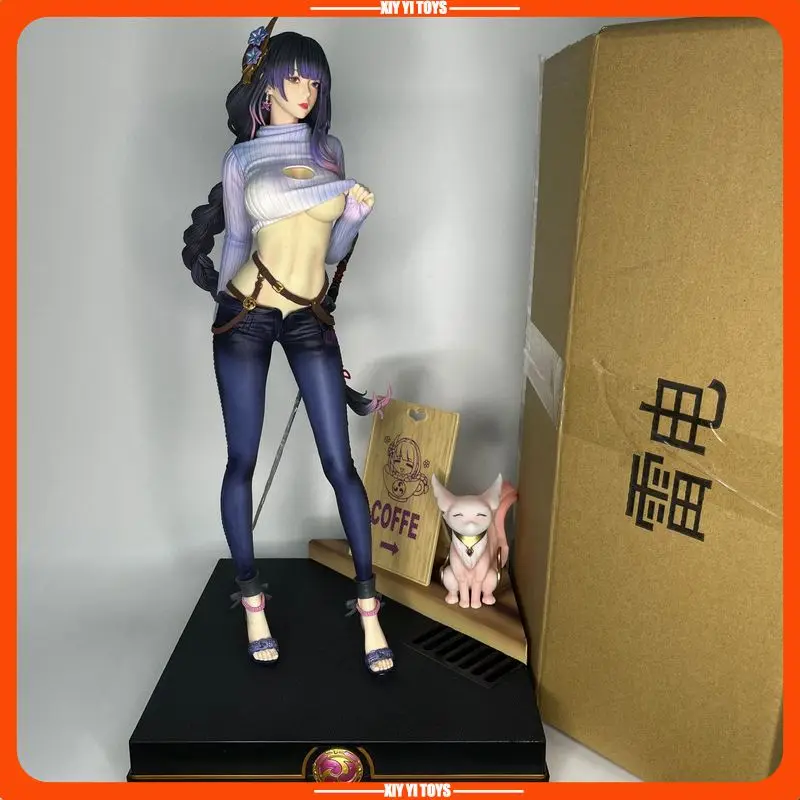 

New Raiden Shogun/Yae Miko Large Figure Casual Outfit Standing Pose Anime Figure Model Statue Collection Desktop Decoration Toy