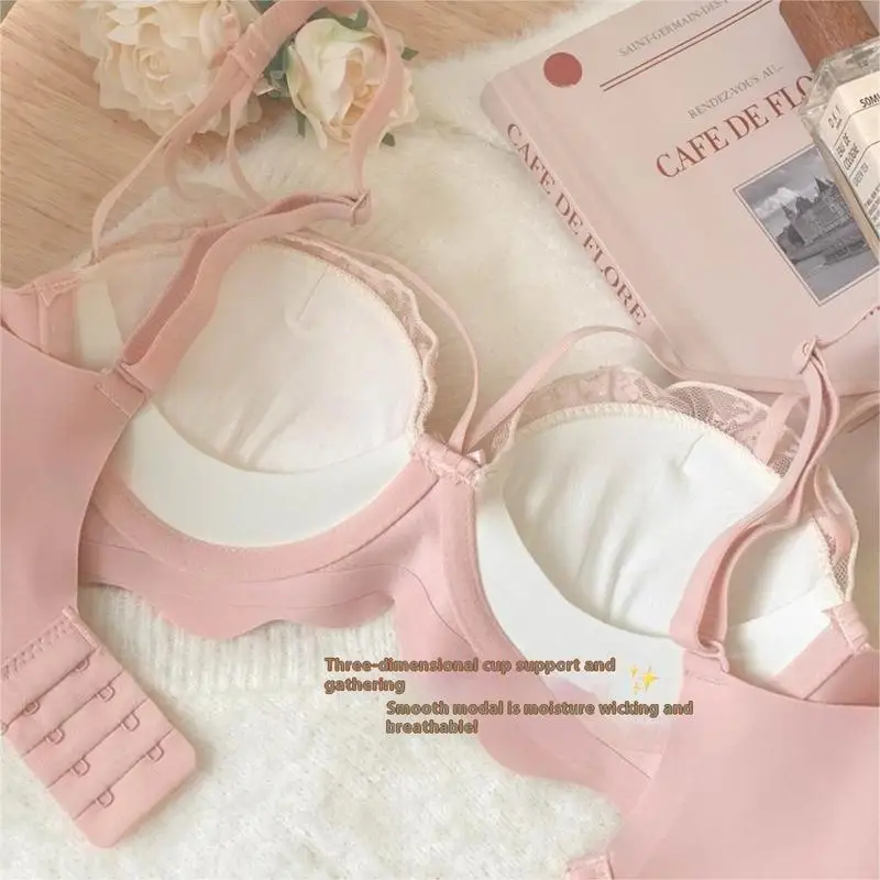 Беспроводной бюстгальтер для маленькой груди, собранный дизайн, против провисания, полное покрытие, сексуальный стиль Pure Desire, нижнее белье с принтом, свадебное белье