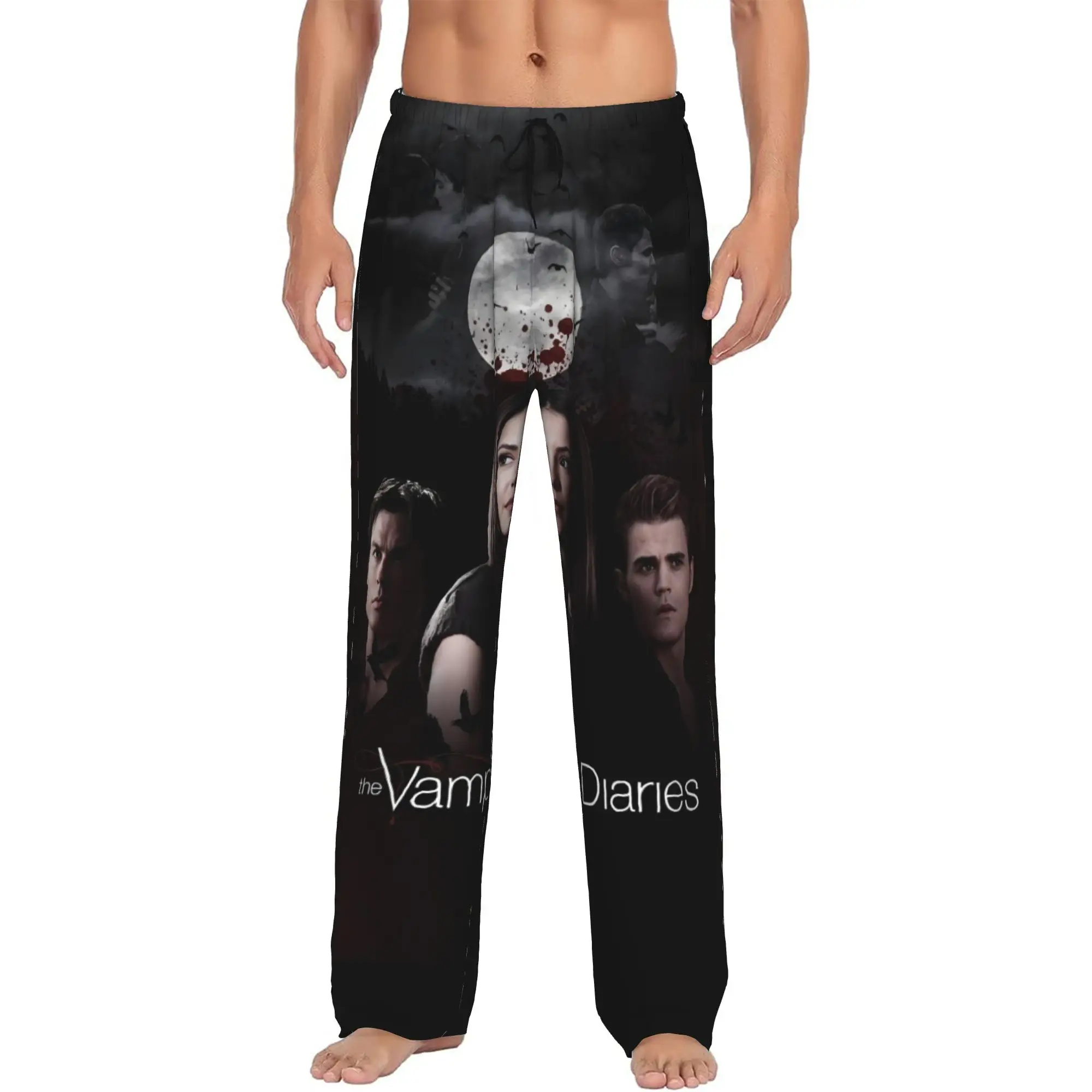 Custom The Vampire Diaries Pajama Pants Sleepwear for Men Elastic Waistband  Sleep Lounge Bottoms with Pockets