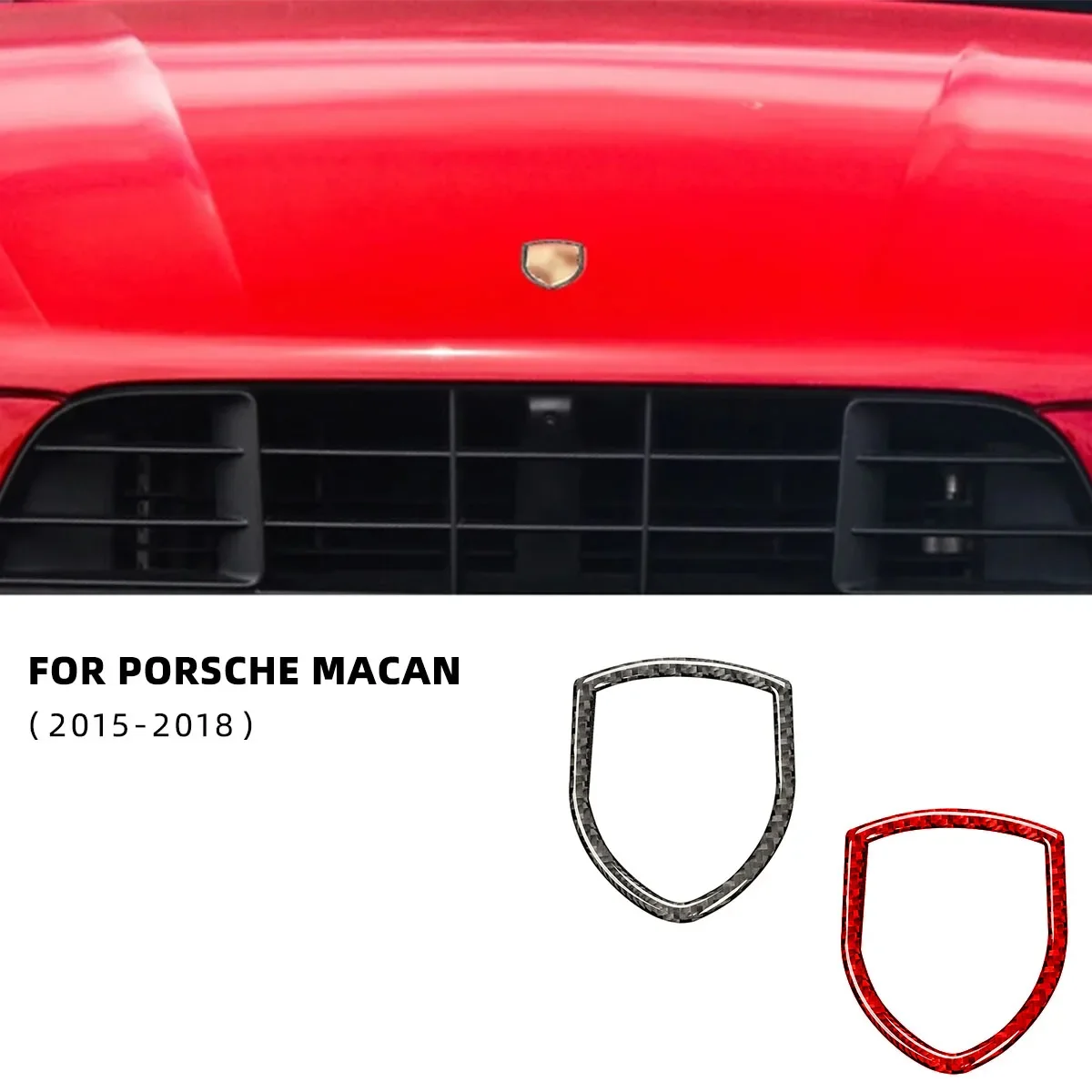 

For Porsche Cayenne Macan 2015-2018 Real Carbon Fiber Sticker Logo Frame Decoratie Gear Panel Car Accessories Voiture Sticker