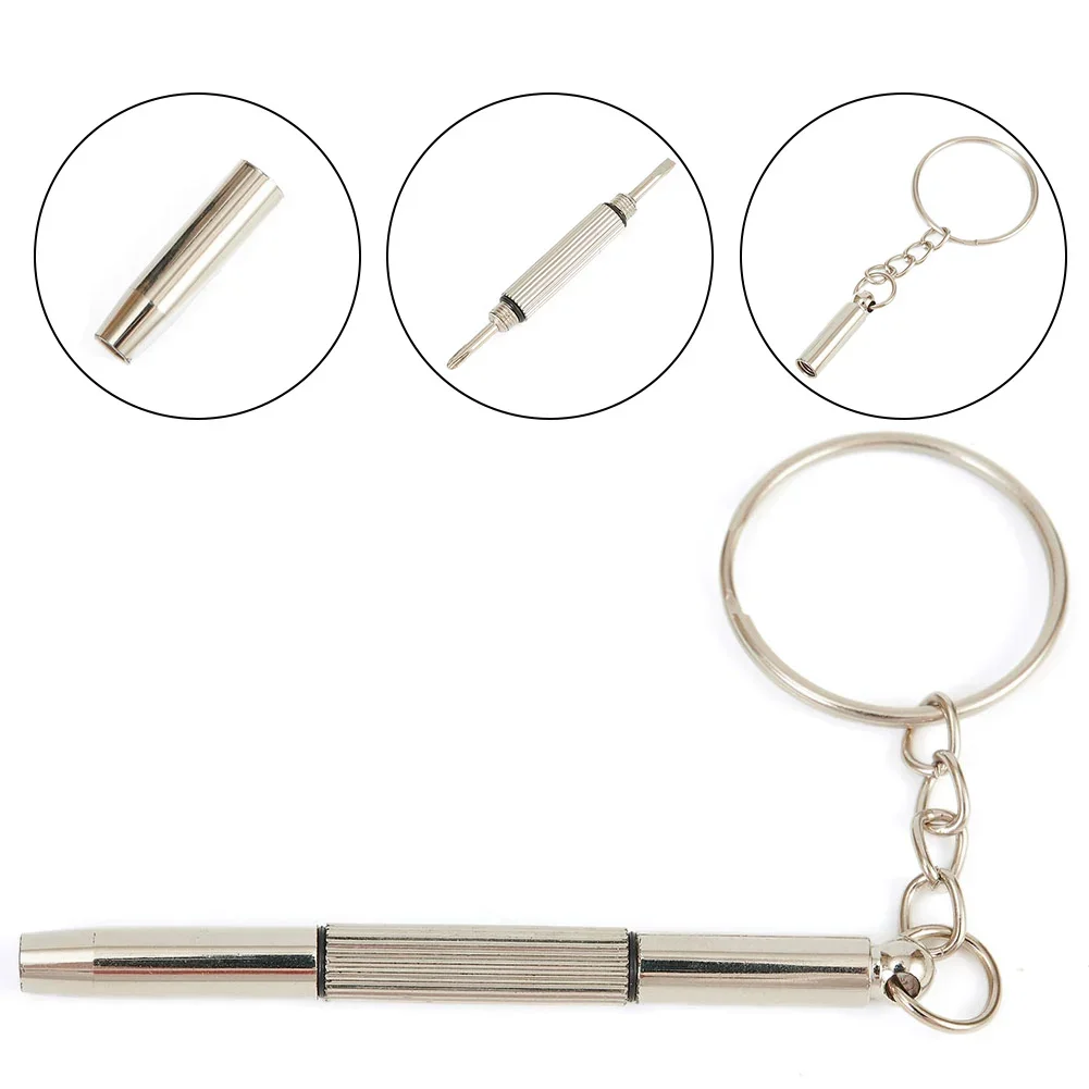 New Practical Screwdriver Tool Keyring Phone Repair Tool Screw Slotted Three Small Watch 1.7mm 60mm (blade) Hex