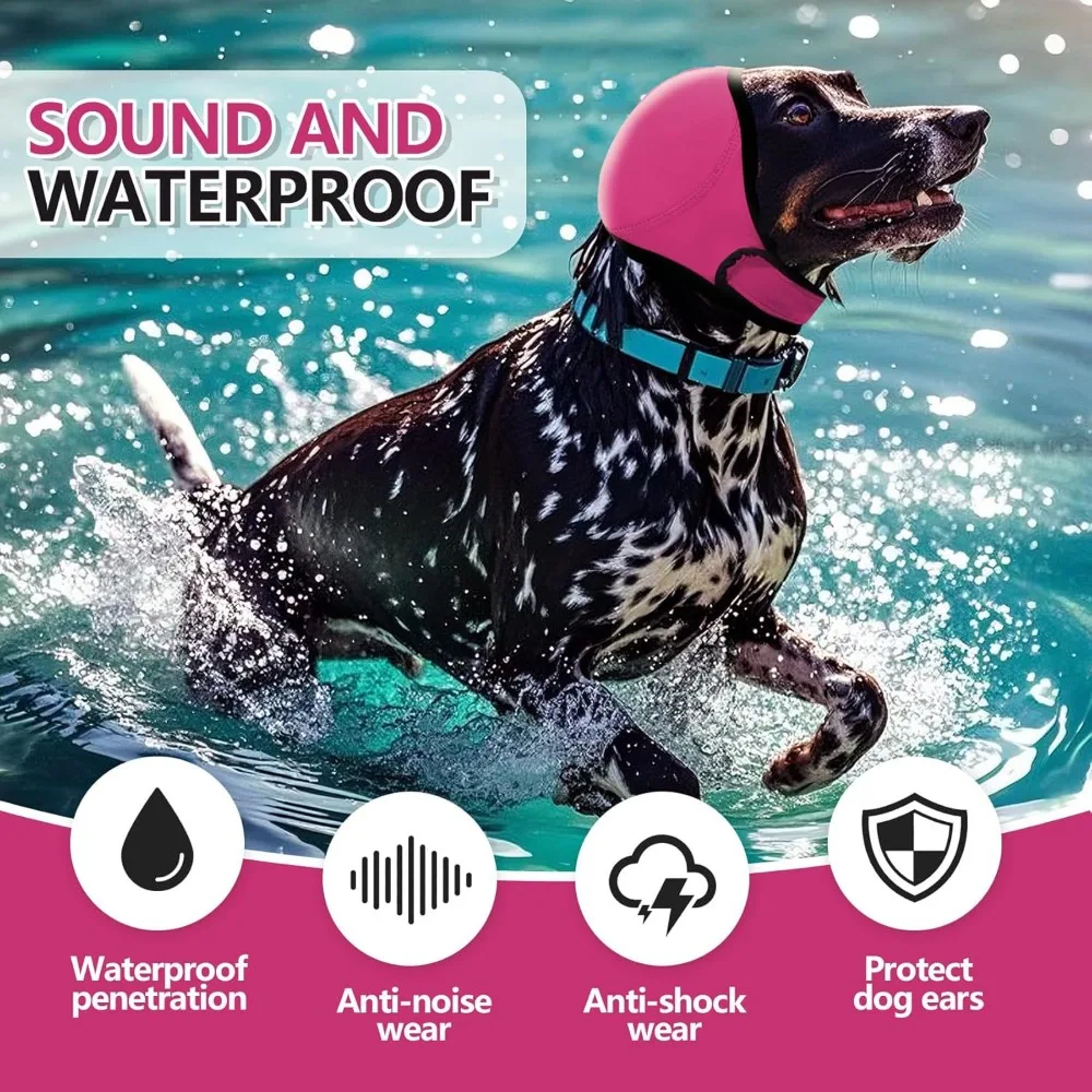 Dog Quiet Ears, Neoprene Ear Covers for Noise Reduction, Calming Ear Wrap for Thunder Anxiety, Adjustable Pet Ear Hood