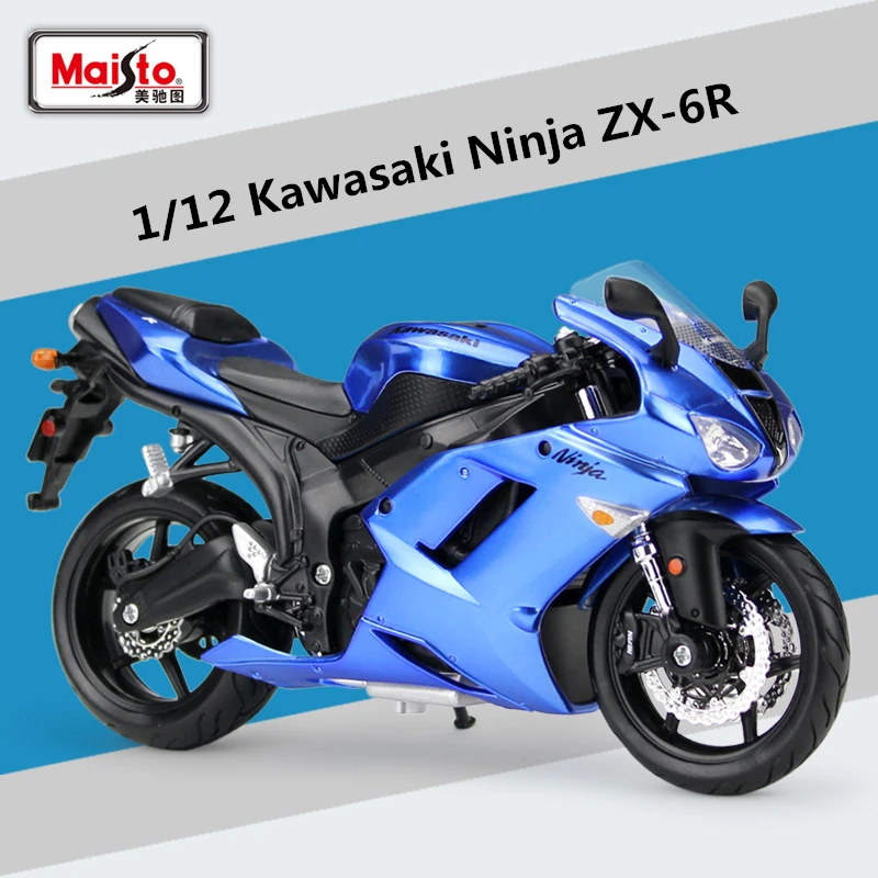 Maisto 1:12 Kawasaki Ninja ZX6R Alloy Racing Motorcycle Model Simulation Diecast Metal Street Motorcycle Model Children Toy Gift