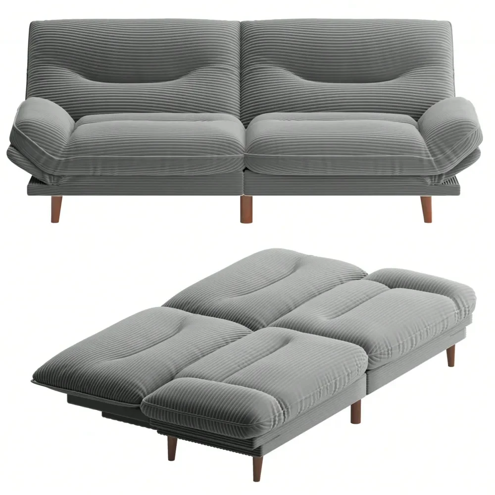 

Futon Sofa Bed, Comfy Loveseat Sleeper Sofa With Adjustable Backrest Armrest, 2 Seater Twin Futon Couch For Living Room Bedroom
