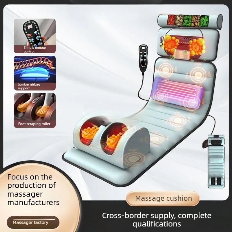 FLYBOX Electric Massage Mattress Full Body Multifunctional Vibration Kneading Household Heating Chair Cushion