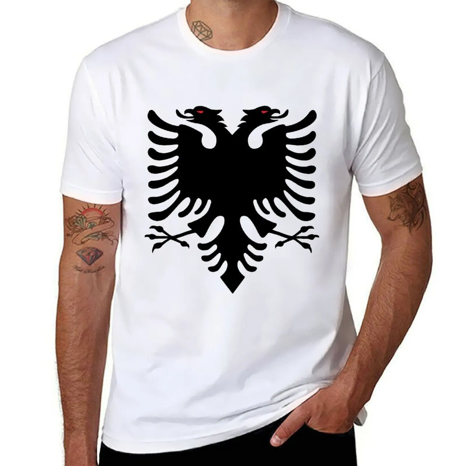 

Albanian Emblem T-Shirt man tshirt man t shirt designer t shirts with prints T-shirt