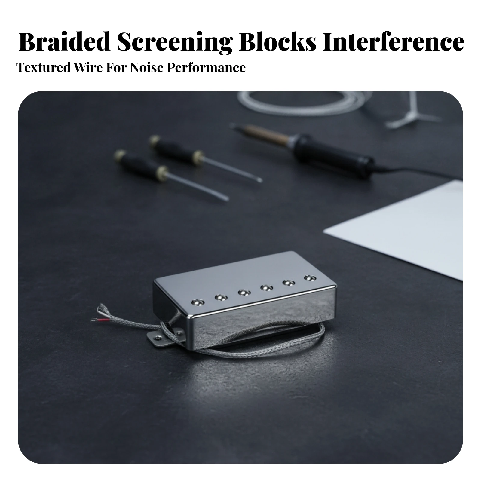 Chrome Guitar Pickup Sturdy Guitar Pickup with Mounting Tabs Slug Rods Polished Accessory Compact for Luthier, Instrument Builds