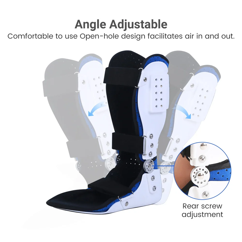 Left & Right Ankle Brace Foot Drop Corrector Ankle Joint Varus Valgus Calf Fracture Fixer Breathable Adjustable Leg Feet Support