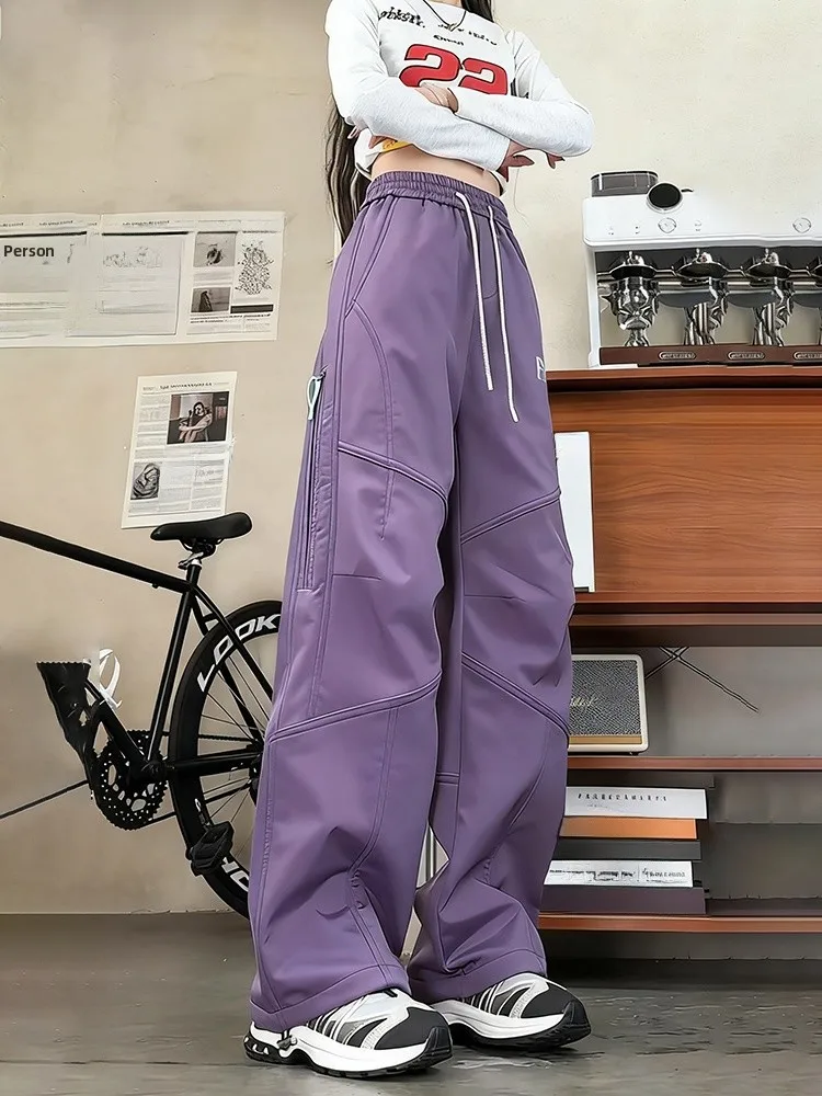 

Утепленные зимние брюки для активного отдыха, альпинизма и катания на лыжах, мужские повседневные прямые брюки, теплые, водонепроницаемые, из полиэстера...