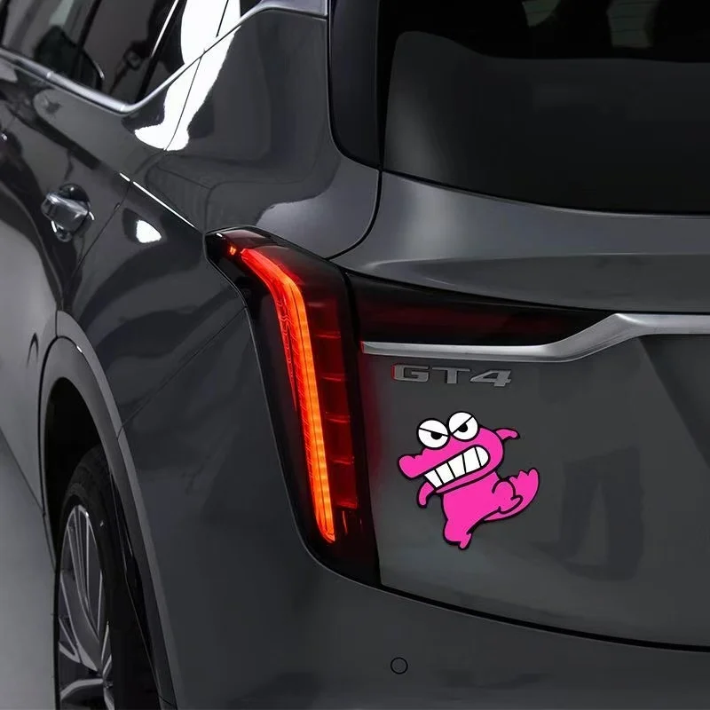 Personalized Car Stickers Angry Little Dinosaur Electric Scooter Decals Pink Cartoon Dragon Crayon Shin‑chan Creative Stickers view 2