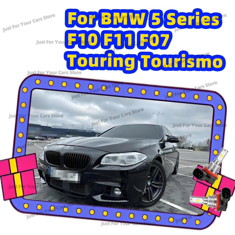 

2x For 2010-2024 BMW 5 Series F10 F11 F07 Touring Tourismo H8 H11 LED Fog Lights 6000K Driving Lamps 3570 CSP Chips Plug&Play