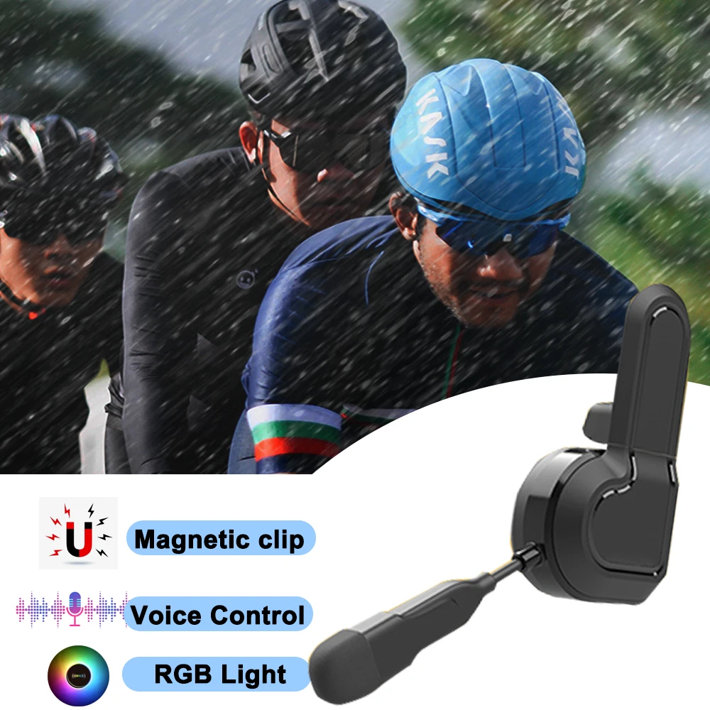 

Summer Helmet Bluetooth Headset Voice Control Wireless Music Player RGB LED Magnet Clip Helmet Headset for Motorcycle Bike