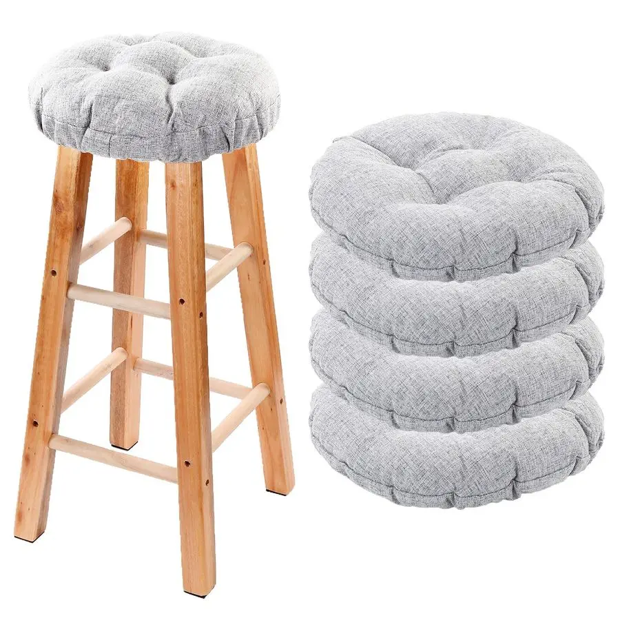 

Комплект из 4 чехлов для барных стульев, круглые чехлы с эластичной вставкой, мягкие чехлы для сидений стульев, нескользящие и моющиеся, 12 дюймов, серые.