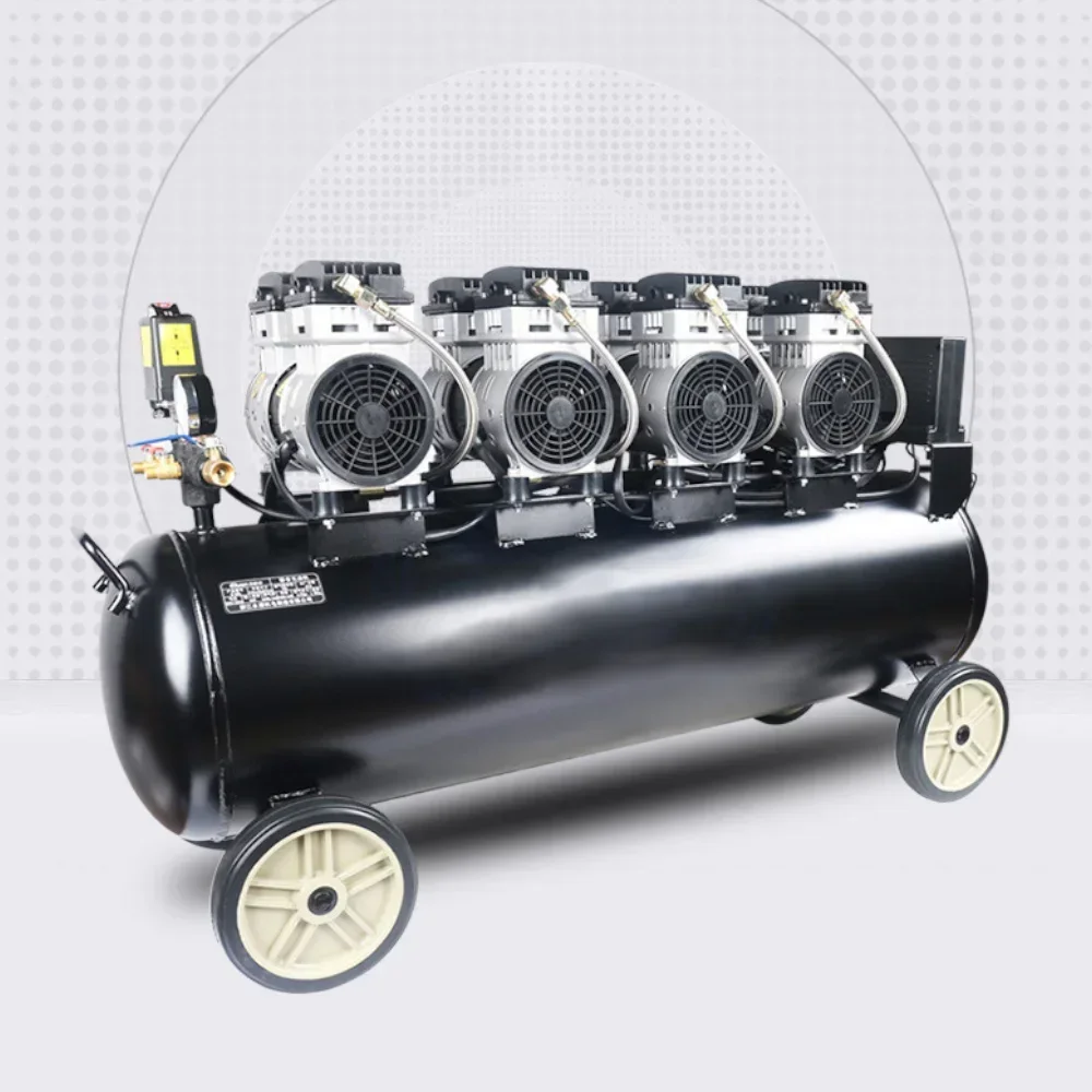 Portable oil-free silent professional high-pressure air compressor 100L den tal air compressor