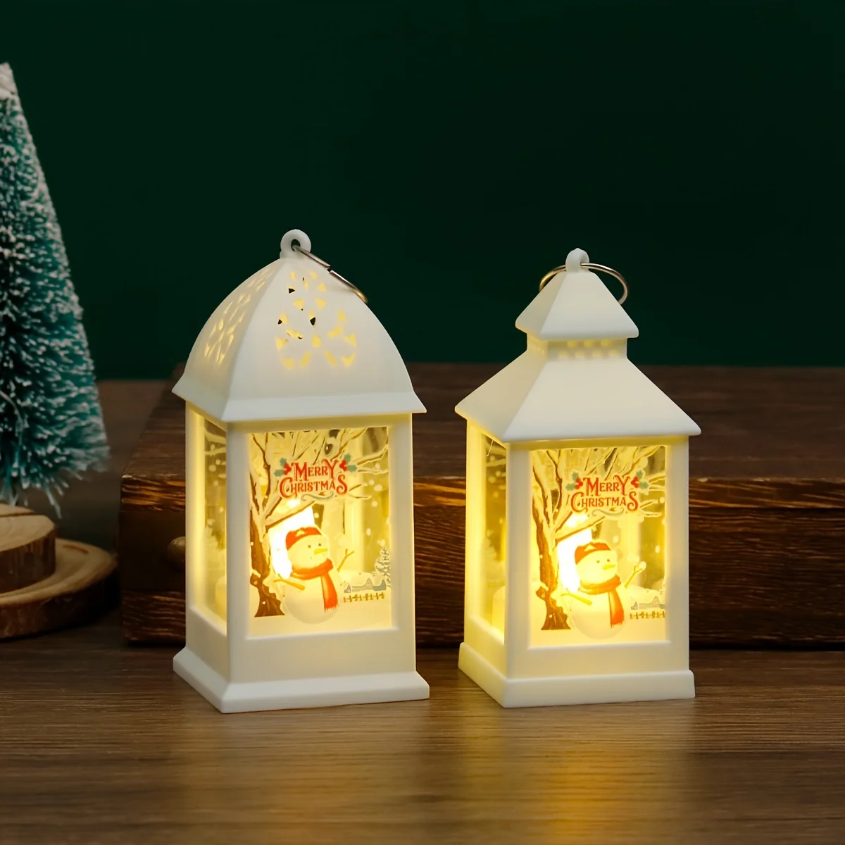 Xmas Flameless Candle Light Decorative Hollow Out Lamp Ornaments Halloween Christmas Decor Tea Light Lantern Home Decor Light