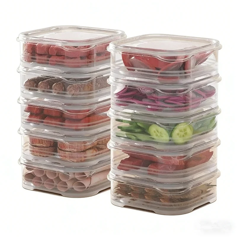 [YA]5/10PCS Frozen Meat Preservation Box Refrigerator Food Retain Freshness Storage Jar Home Kitchen Vegetable Storage Organizer